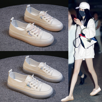 Small White Shoes Woman 2022 New Spring Autumn Women Shoes Soft Bottom 2021 Flat Bottom Single Shoes Casual 100 Lap Shoes Canvas Shoes