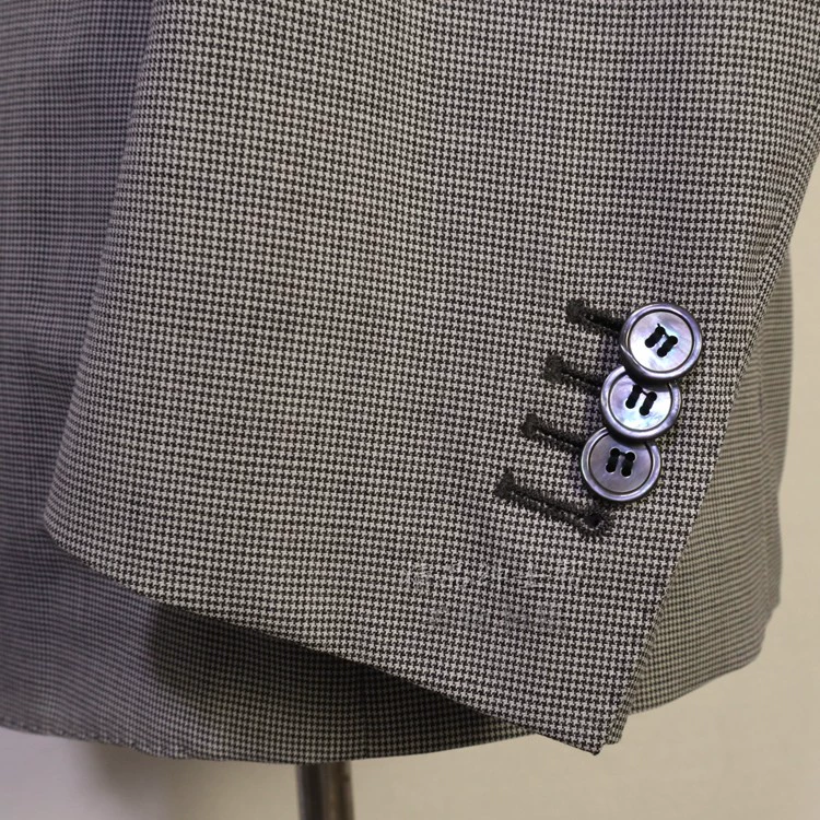 Blue Leopard one / lampo suit siêu mỏng thời trang công sở mỏng đầy đủ len houndstooth Bộ vest nam chính thức - Suit phù hợp