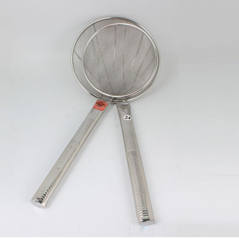 20 20 22 24cm thickened deep-fried large leaking spoon filter net long handle full steel filter spoon scoop chefs with oil