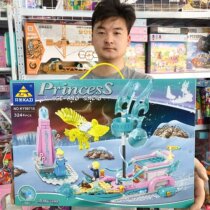 Light Girls Ice Castle Princess Building Blocks Children Parquet Toys Education Establishments for Entrance Color Box Gifts