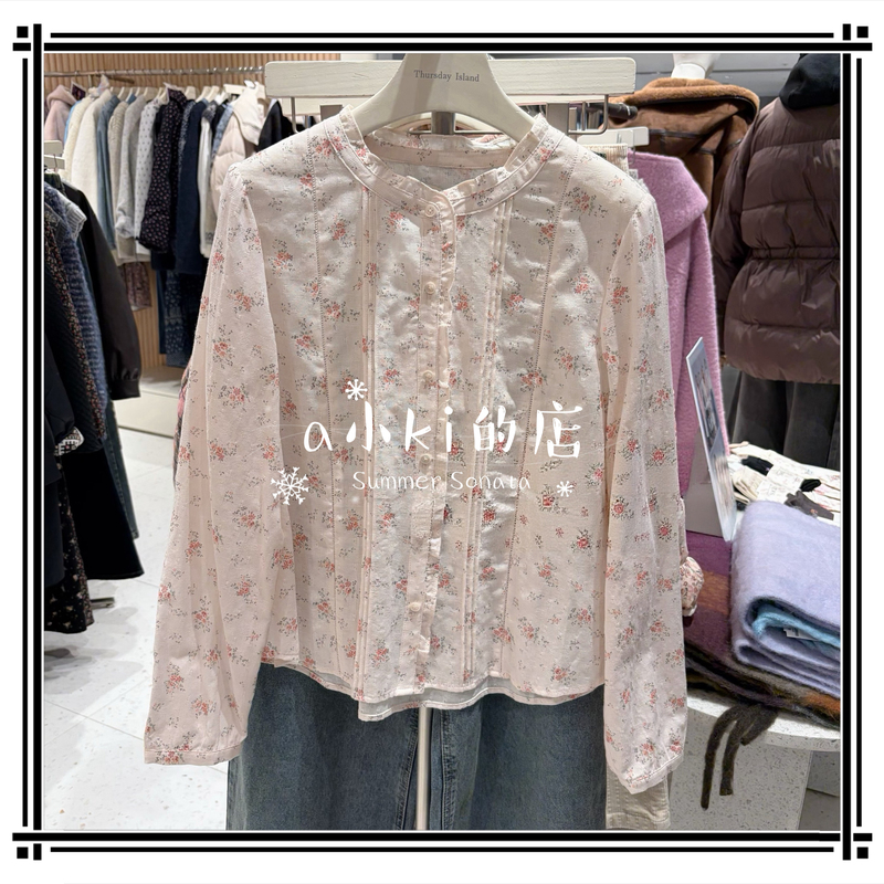 In Stock Korean t I Island 26 Summer Atmospheric Mori Girl Floral Shirt T262Mbl147W/148W