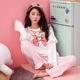 Bộ đồ ngủ dài tay cotton nữ mùa thu mùa thu mỏng phiên bản Hàn Quốc của dâu tây ngọt ngào lỏng lẻo phù hợp với nhà