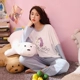 Bộ đồ ngủ dài tay cotton nữ mùa thu mùa thu mỏng phiên bản Hàn Quốc của dâu tây ngọt ngào lỏng lẻo phù hợp với nhà bộ cotton mặc nhà