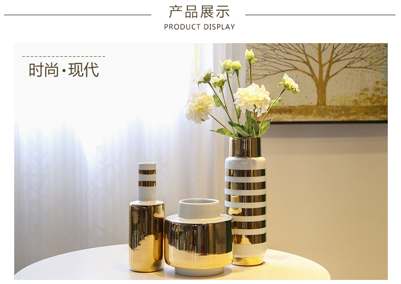 Jingdezhen modern light mesa of key-2 luxury decoration vase hotel new Chinese style flower between example simulation flower decoration