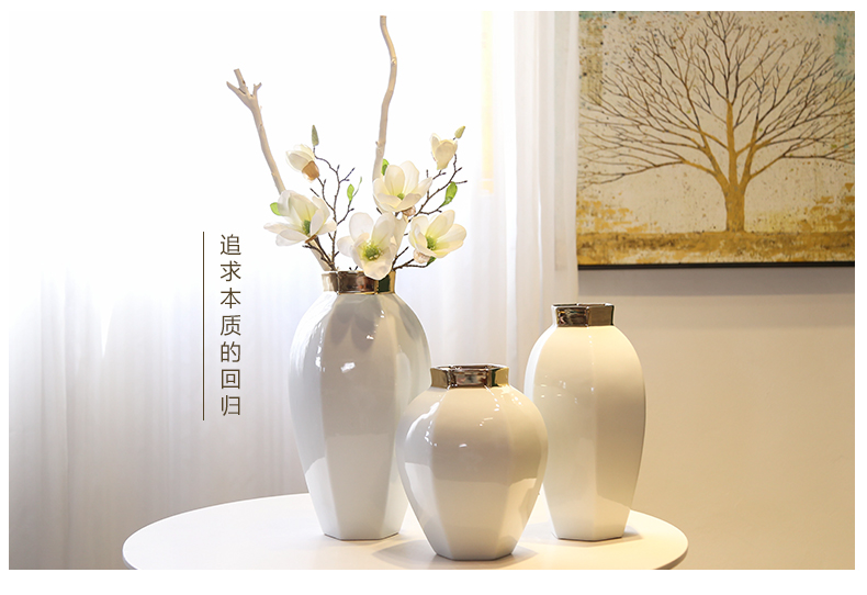 Jingdezhen new Chinese style light TV ark, porch is decorated key-2 luxury mesa vase furnishing articles sitting room simulation flowers, dried flowers, flower arrangement