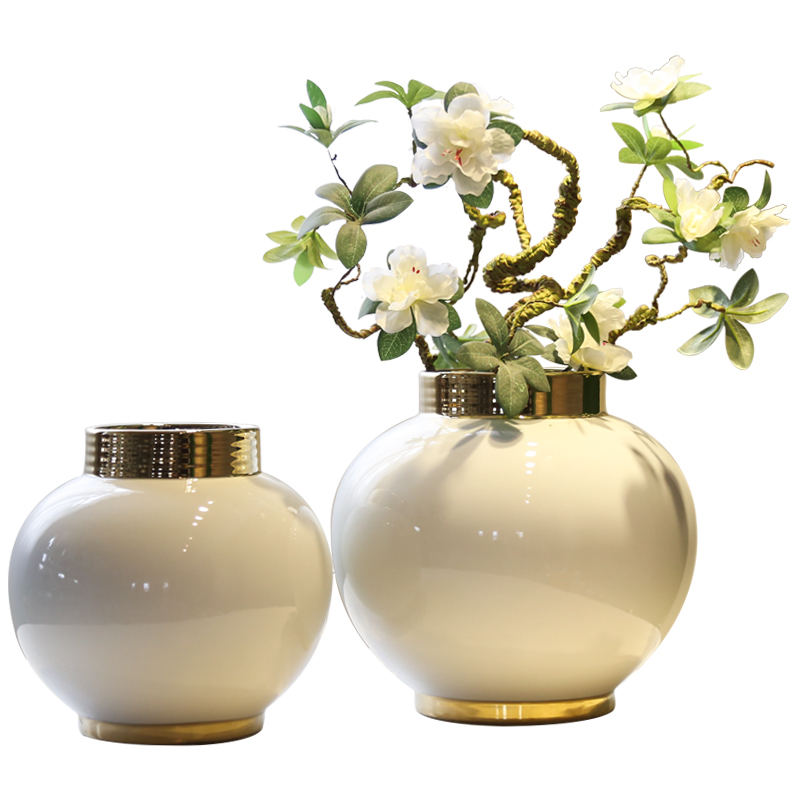 The sitting room porch Taiwan crispy noodles flower arranging device of jingdezhen ceramic hotel decoration decorative vase modern new Chinese style restaurant