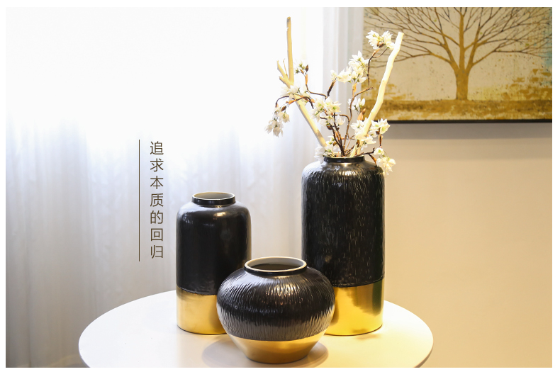 Jingdezhen light of new Chinese style key-2 luxury simplicity vase between example hotels sitting room adornment flower ceramic flower implement large furnishing articles