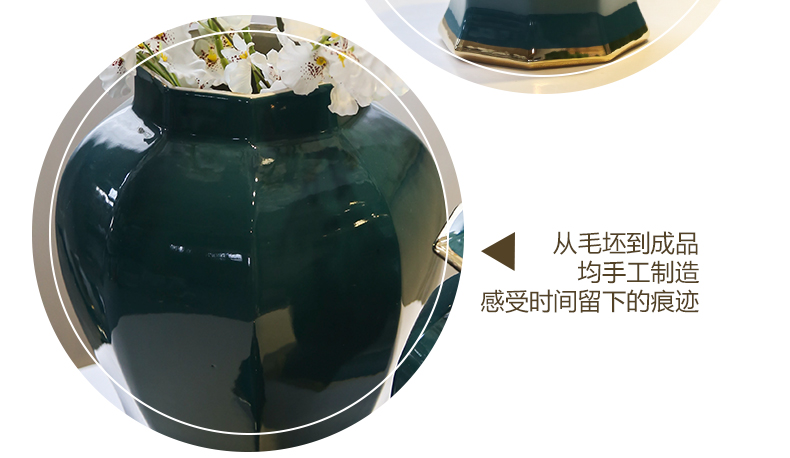 Jingdezhen new Chinese style originality gold - plated flower is placed between example hotel general pot vase in the sitting room porch decoration