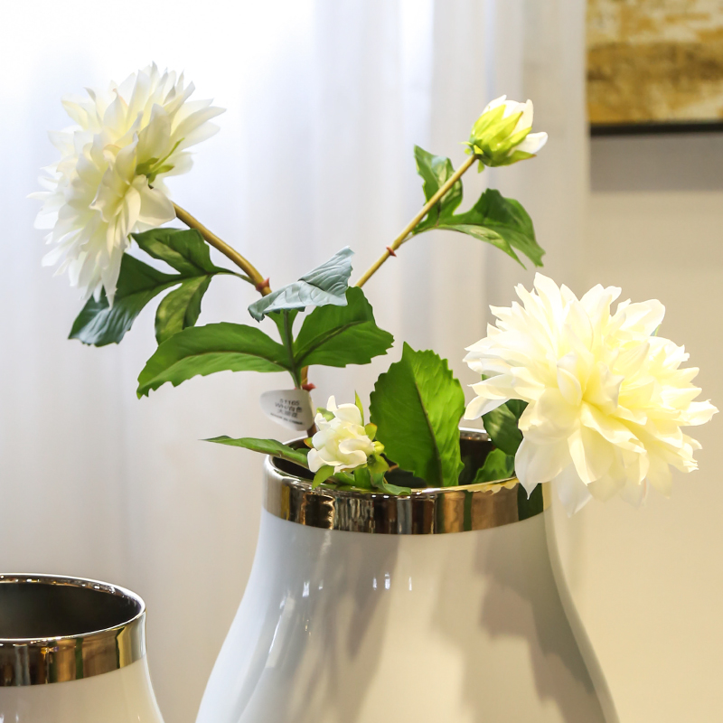 Jingdezhen new Chinese style light wine TV ark key-2 luxury vase flower flower implement hotel white sitting room adornment is placed