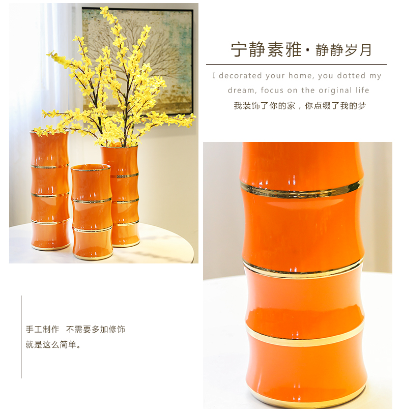Jingdezhen new Chinese style between light and decoration vase continental example flower implement TV ark, household soft outfit furnishing articles flowers sitting room