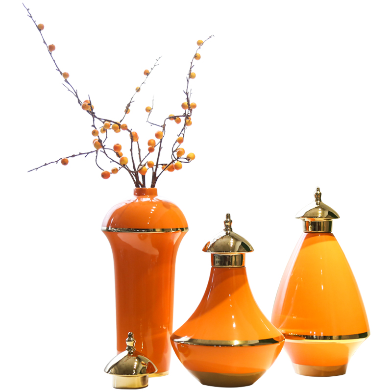 Jingdezhen new Chinese style light much creative flower furnishing articles European American sitting room TV cabinet mesa porch big vase