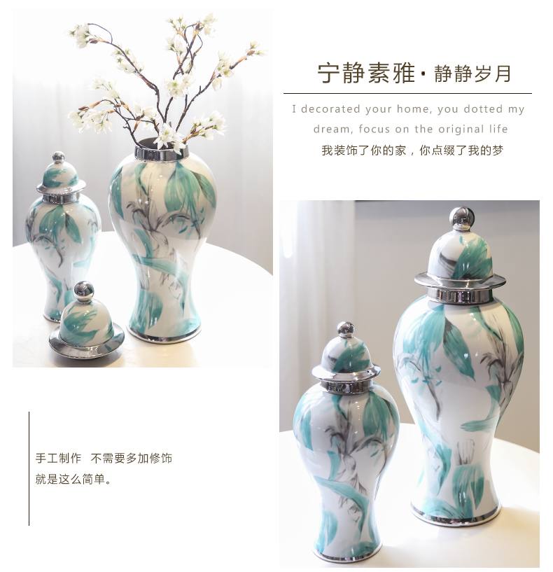 Jingdezhen ceramic vase furnishing articles creative flower decoration in the sitting room porch mesa TV cabinet table plating honeysuckle