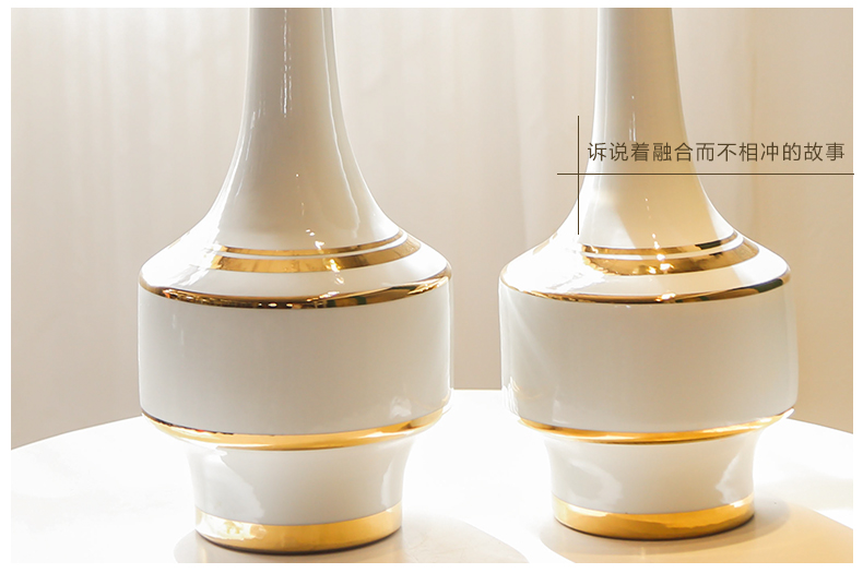 Jingdezhen ceramic light decoration key-2 luxury mesa place large vases, flower, flower implement of new Chinese style villa hotel mock up room