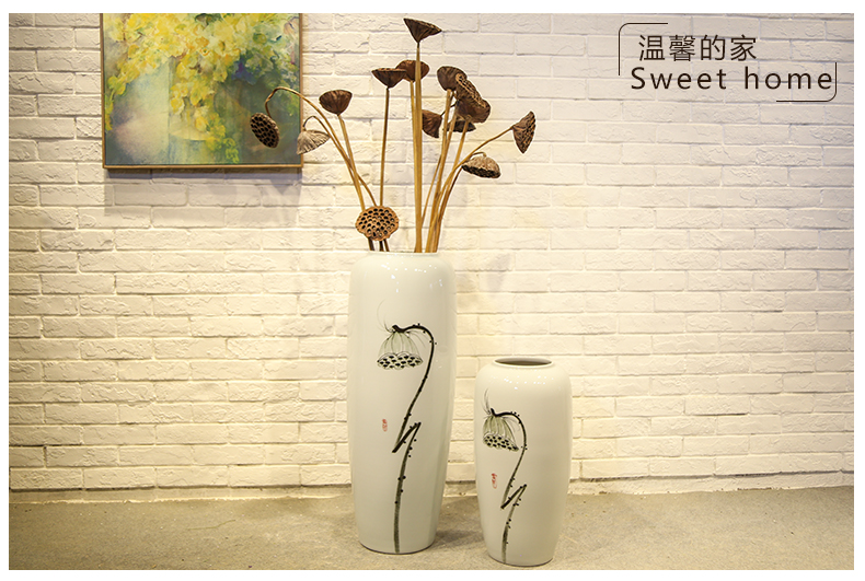 Jingdezhen ceramic new Chinese vase mall cafe restaurant sitting room adornment flower flower implement landing place