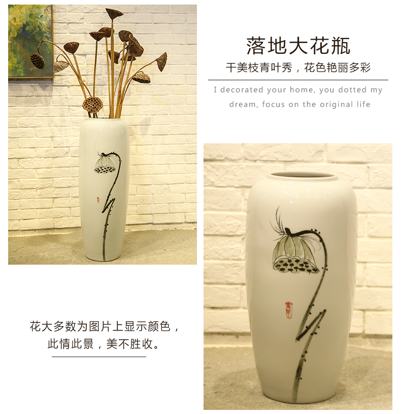 Jingdezhen ceramic new Chinese vase mall cafe restaurant sitting room adornment flower flower implement landing place