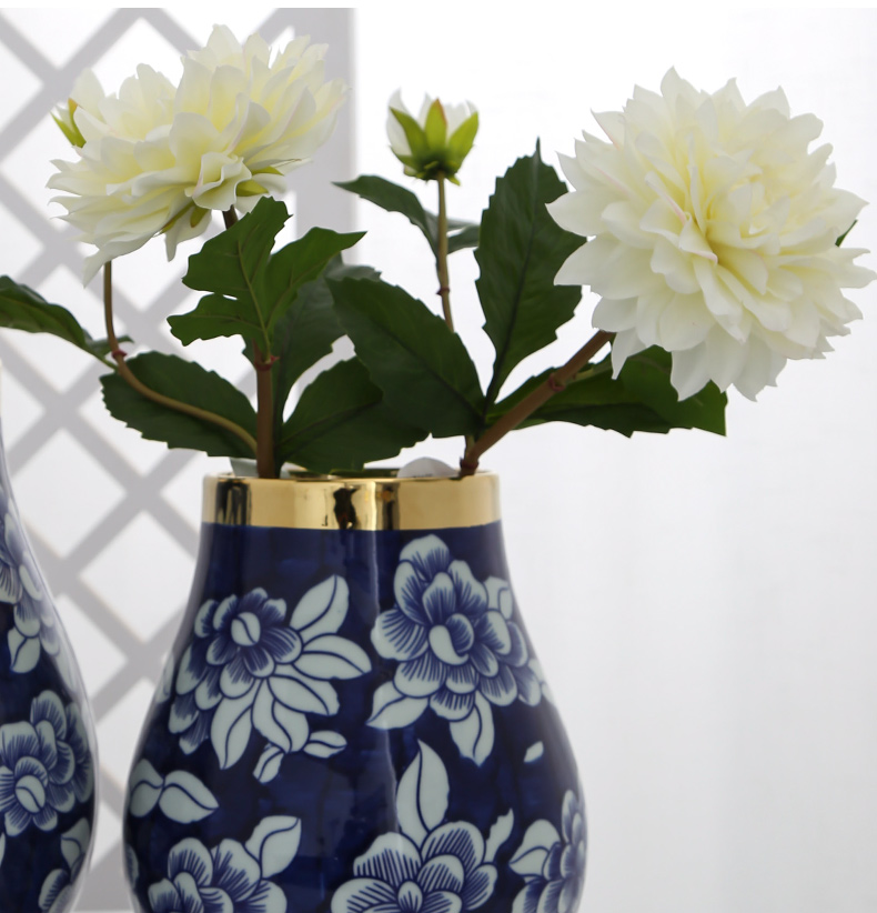 Jingdezhen ceramic mesa furnishing articles sitting room, dining - room table decoration vase simulation false hydroponic flower decoration