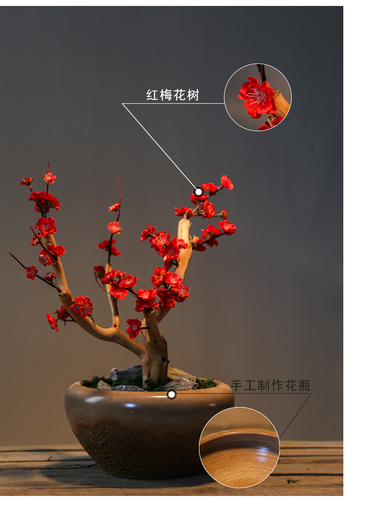 Creative move green plant household indoor potted bonsai the plants of jingdezhen ceramic flower pot sitting room adornment big furnishing articles