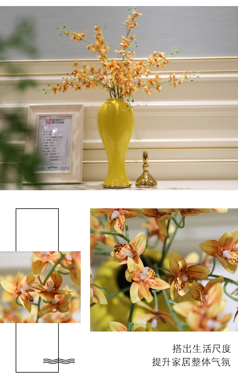 Light European - style key-2 luxury mesa vase furnishing articles ceramic flower I and contracted porch flower arrangement, the living room table decorations