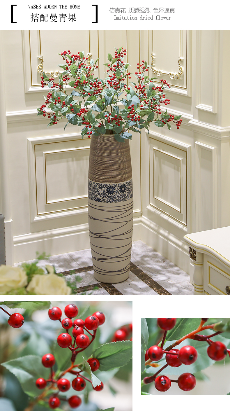 Ceramic flower implement landing place flower arranging European contracted sitting room modern creative home furnishing articles decoration large vase