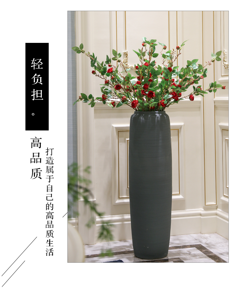 Northern wind blue vase landing place large flower arranging dried flowers sitting room adornment morandi color ceramic jewelry