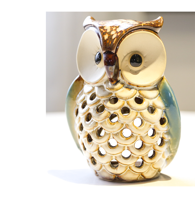The owl ceramic small desktop furnishing articles furnishing articles animals living room, bedroom of children room TV ark, home decoration decoration