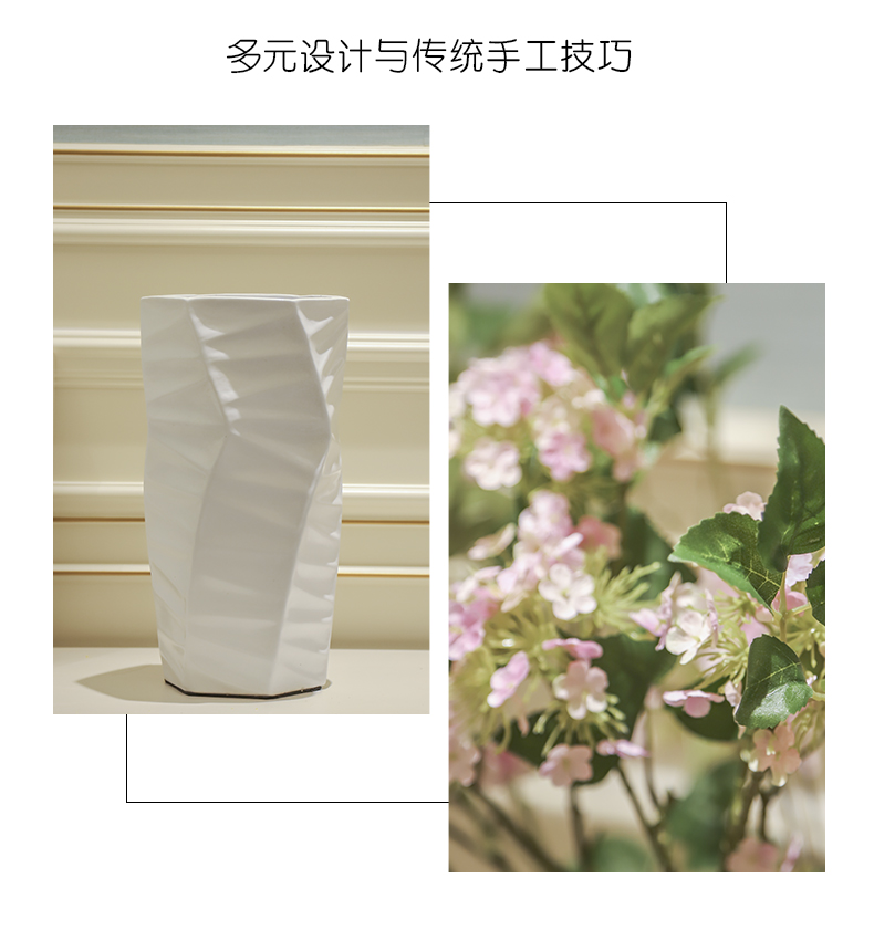 European creative geometric vase decoration pieces sample room sitting room desktop soft adornment art ceramic flower arrangement