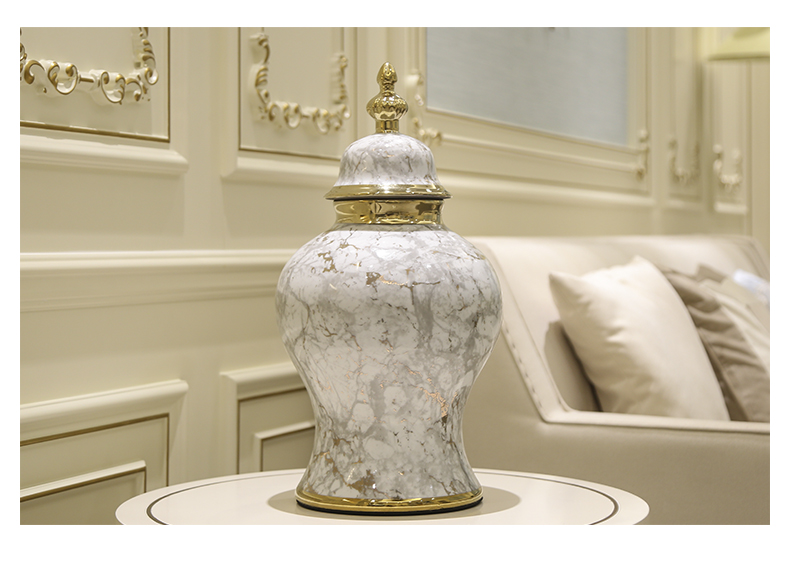 Jingdezhen light key-2 luxury ceramic vase wine furnishing articles modern new Chinese TV ark, sitting room, dining - room household ornaments