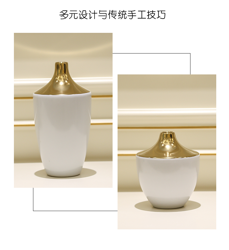 Jingdezhen ceramic flower implement of new Chinese style porch light sitting room key-2 luxury furnishing articles flower vases, modern example room decorations