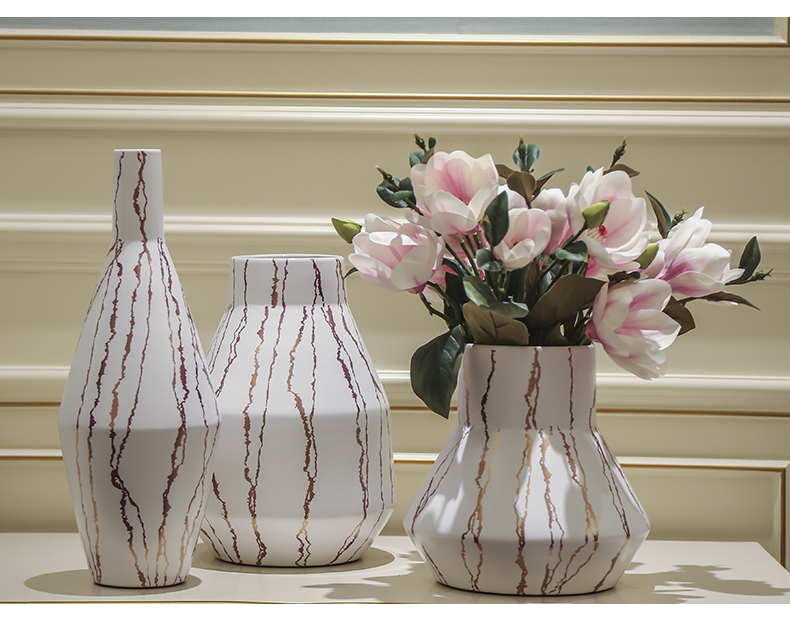 Jingdezhen ceramic vase decoration light key-2 luxury the mock up room a flower arrangement sitting room porch European new Chinese style table vase