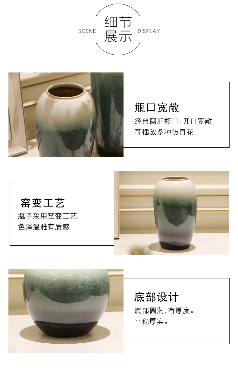 Jingdezhen living room TV cabinet porcelain vase of new Chinese style wine furnishing articles dried flowers flower arrangement ceramic flower decorations