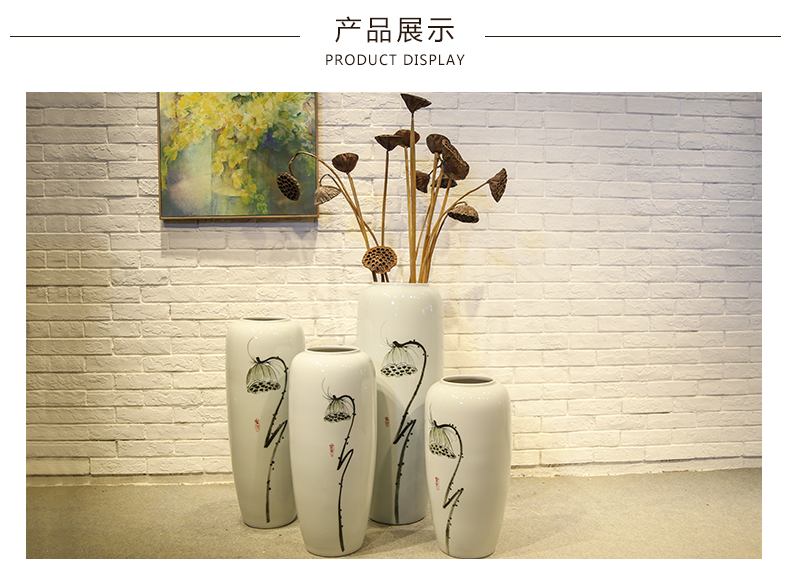 Jingdezhen ceramic new Chinese vase mall cafe restaurant sitting room adornment flower flower implement landing place