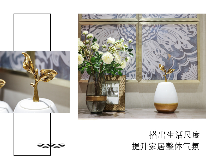 Jingdezhen creative new Chinese style ceramic furnishing articles sitting room TV cabinet table piggy bank decoration flower flower tea table