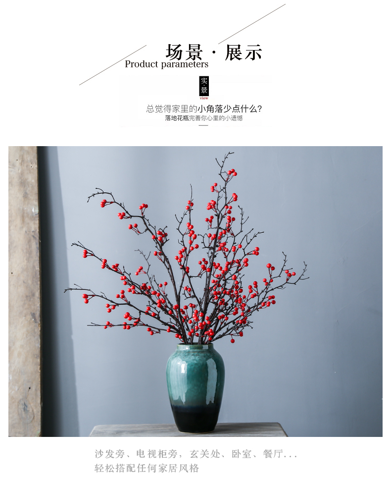 Jingdezhen ceramic flower arrangement of large vases, living room furnishing articles of Chinese style porch lattice Windows decorations