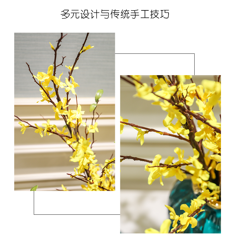 Light European - style key-2 luxury furnishing articles ceramic vase simulation flower flowers, dried flowers sitting room table, TV ark, household soft adornment