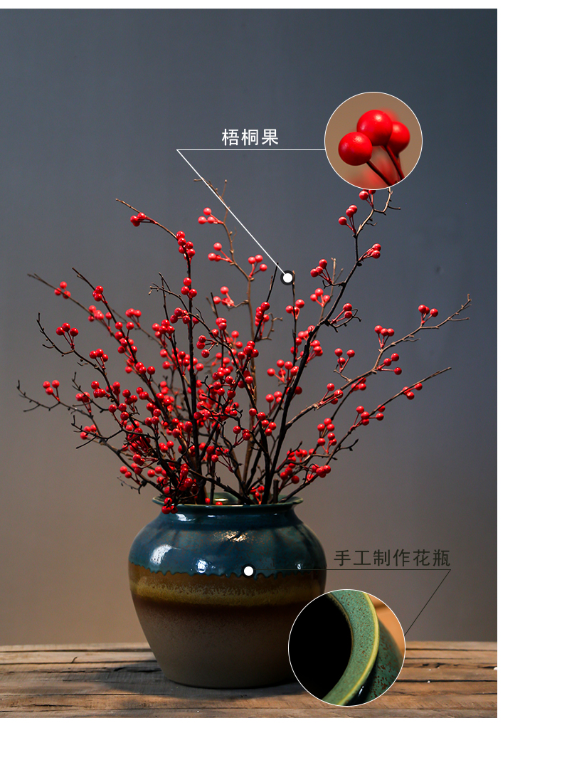 Jingdezhen up with the new Chinese style restoring ancient ways mesa vase sitting room home decoration flower simulation flower decoration ceramics