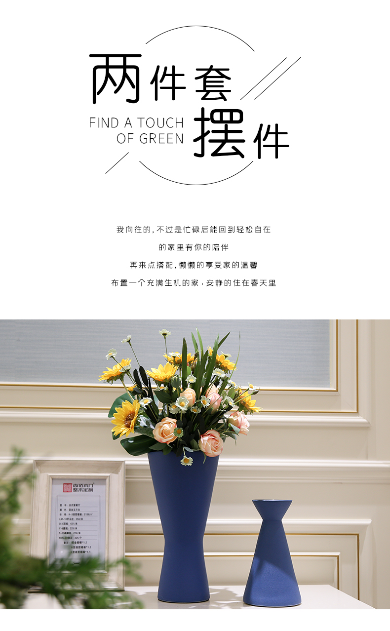 Jingdezhen mesa of I and contracted ceramic vase furnishing articles simulation flowers sitting room villa decorations between example false