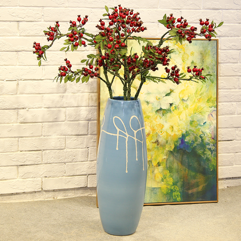 Flowers, rich fruit simulation Flowers decorative floral ground ceramic vase continental restoring ancient ways is the living room floor suits for