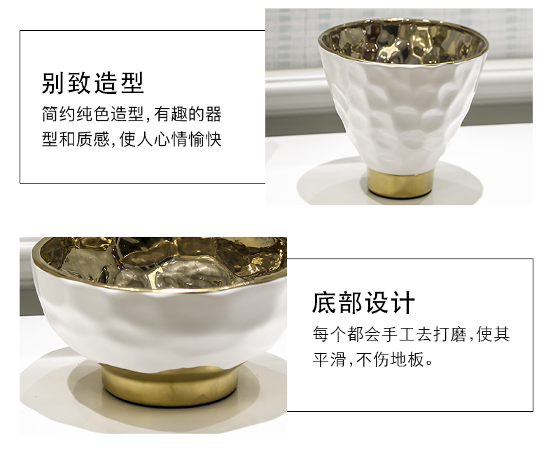 Modern light key-2 luxury ceramic flower implement mesa ceramic flower implement example room home sitting room adornment ornament craft vase