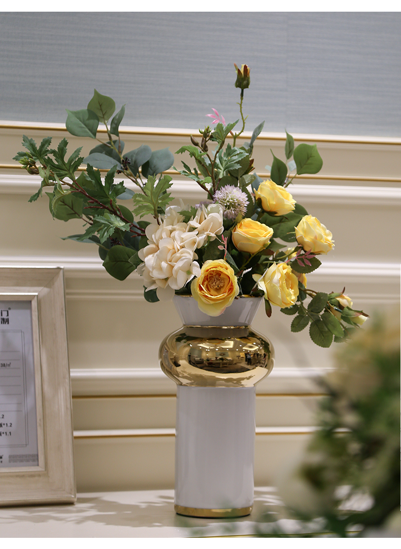 Nordic light key-2 luxury Roman column ceramic vase hydroponic furnishing articles home living room table example room soft adornment ornament