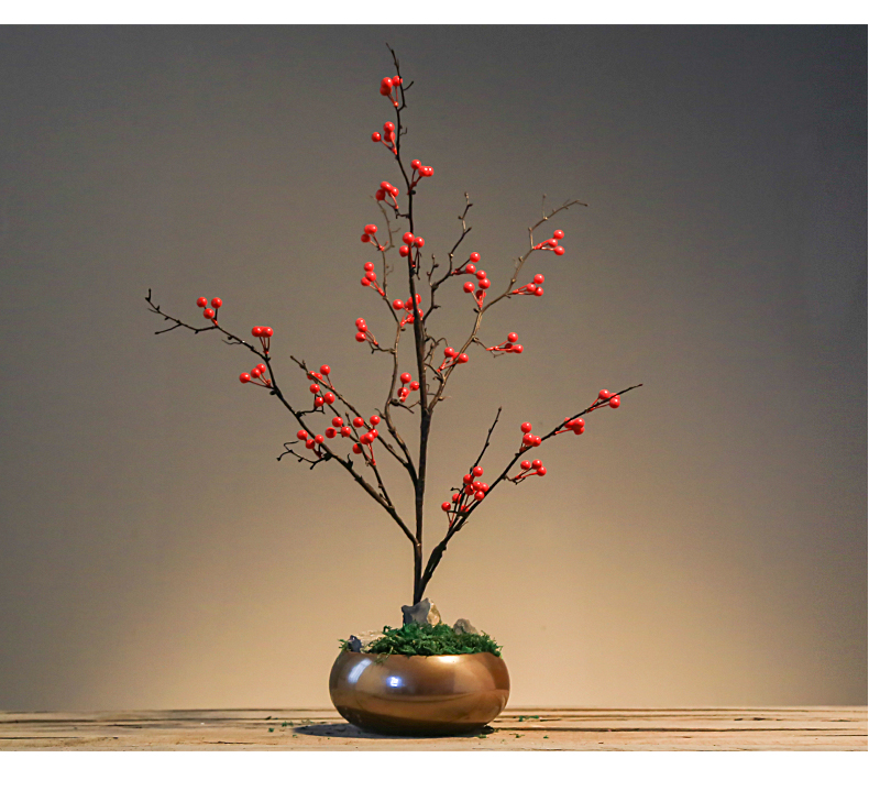 Jingdezhen checking ceramic desktop wutong fruit sitting room adornment restoring ancient ways small potted bonsai big zen furnishing articles