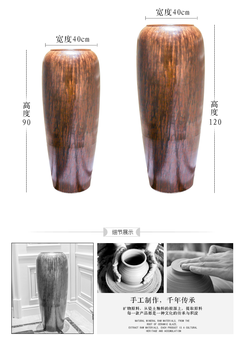 Jingdezhen European - style landing big ceramic vase dried flowers, flower arrangement, I and contracted sitting room villa decorations furnishing articles