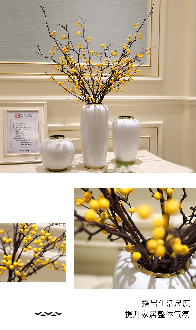 I and contracted vases, flower arrangement sitting room light dry flower is placed European - style key-2 luxury TV ark, ceramic decoration home decoration