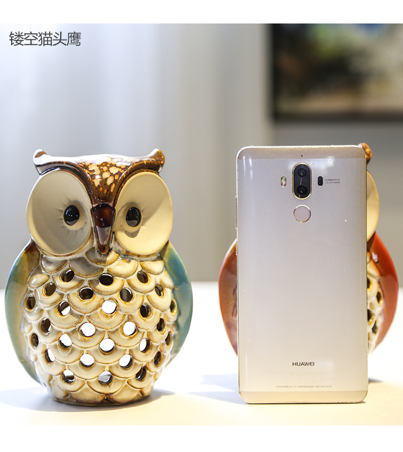 The owl ceramic small desktop furnishing articles furnishing articles animals living room, bedroom of children room TV ark, home decoration decoration