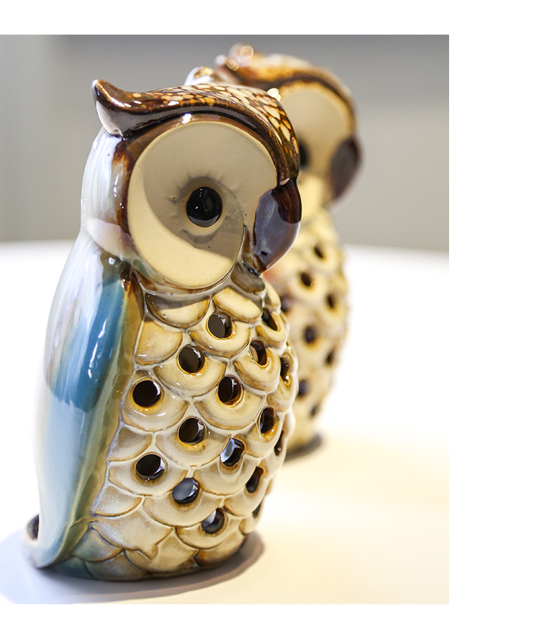 The owl ceramic small desktop furnishing articles furnishing articles animals living room, bedroom of children room TV ark, home decoration decoration
