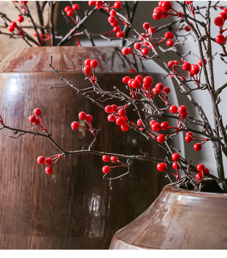 Restoring ancient ways of jingdezhen ceramic coarse pottery vase landing simulation flower, flower implement the sitting room the hotel decoration is placed between the example