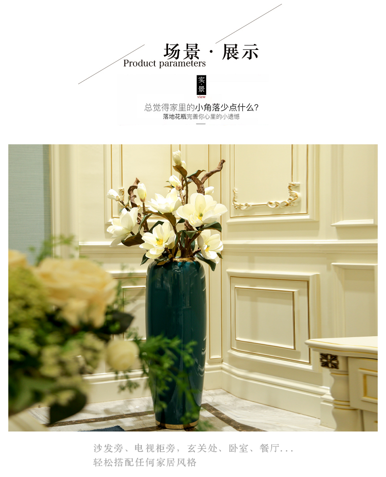 Light key-2 luxury European - style ceramics landing a large vase creative contracted sitting room bedroom dry flower, flower arranging, adornment is placed