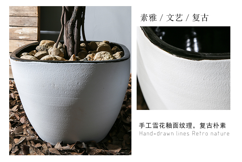 Chinese jingdezhen ceramics flowerpots sitting room decoration villa garden ground tank aquarium vase restoring ancient ways furnishing articles