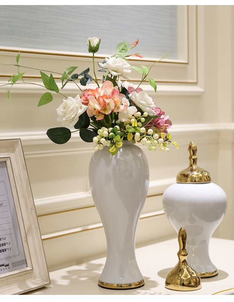 Light European - style key-2 luxury mesa vase furnishing articles ceramic flower I and contracted porch flower arrangement, the living room table decorations