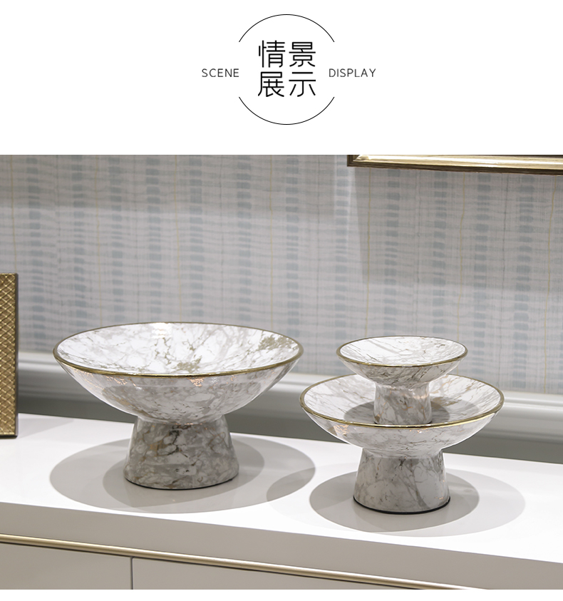 European modern ceramic dessert snacks compote tray was furnishing articles high tea set fruit household soft adornment