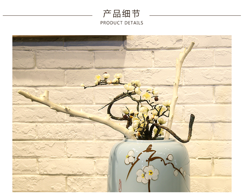 Jingdezhen ceramic vase mall cafe restaurant new Chinese style clothing decorative flower flower implement landing place